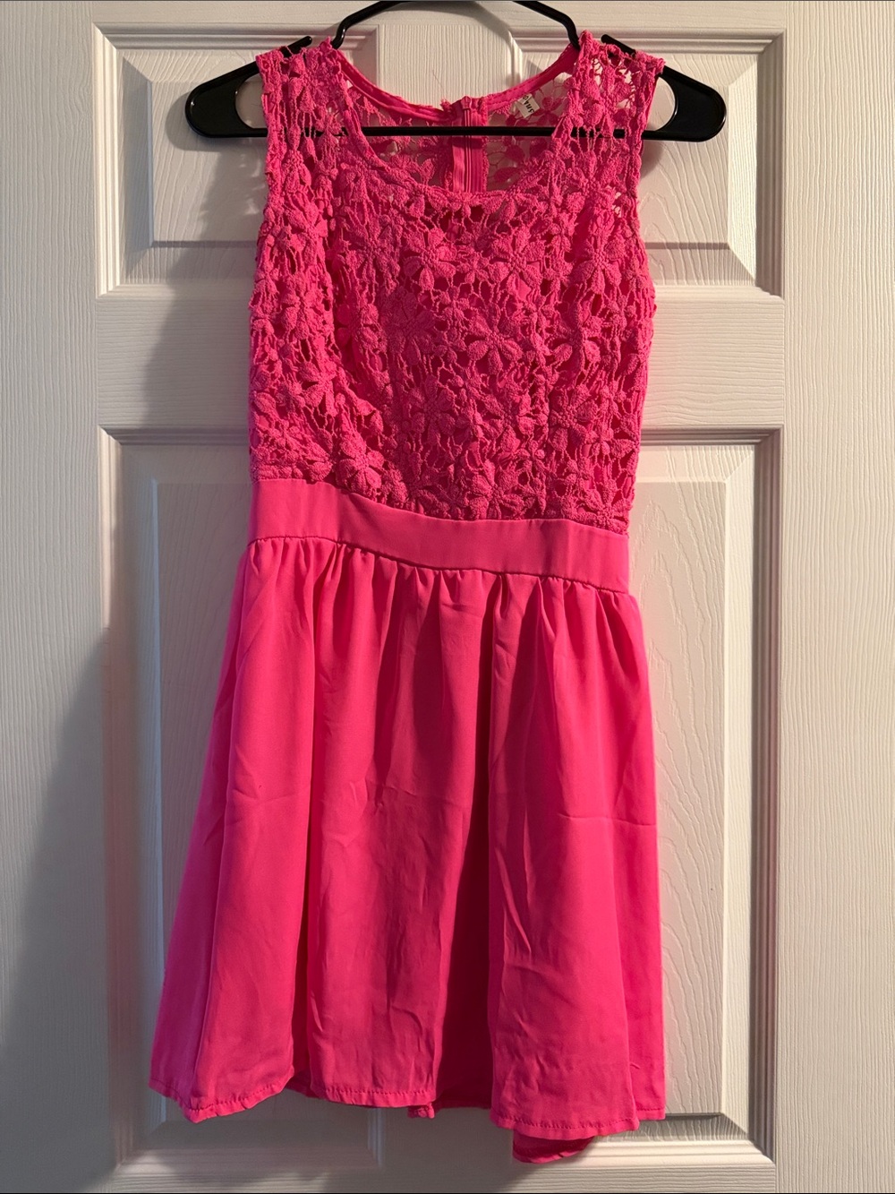 Girls Pink Lace Bodice Party Dress